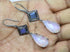 Pave Diamond Labradorite and Moonstone Heart Drop earrings, (DER-1074)